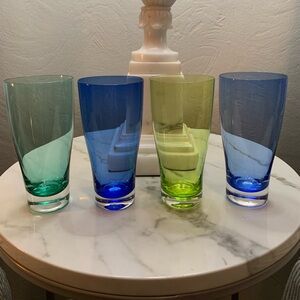 Vtg clear colored glasses.